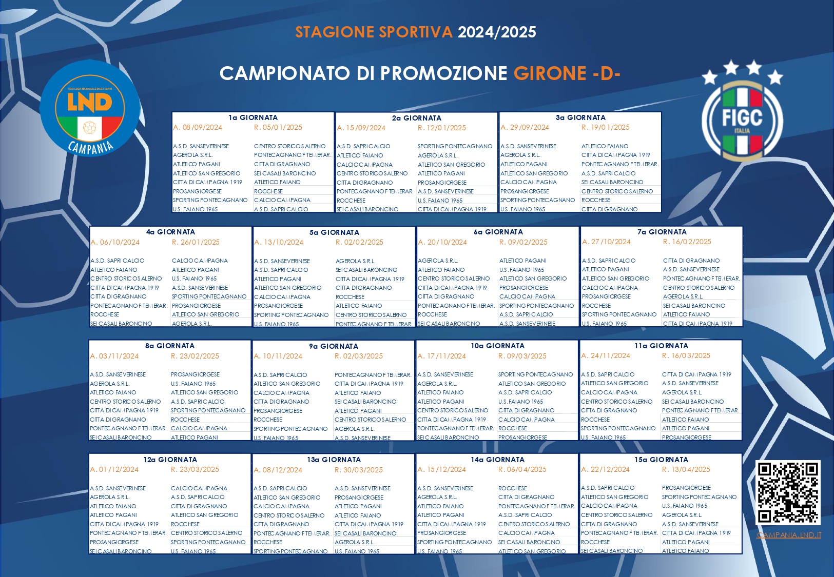 girone d promozione calendario